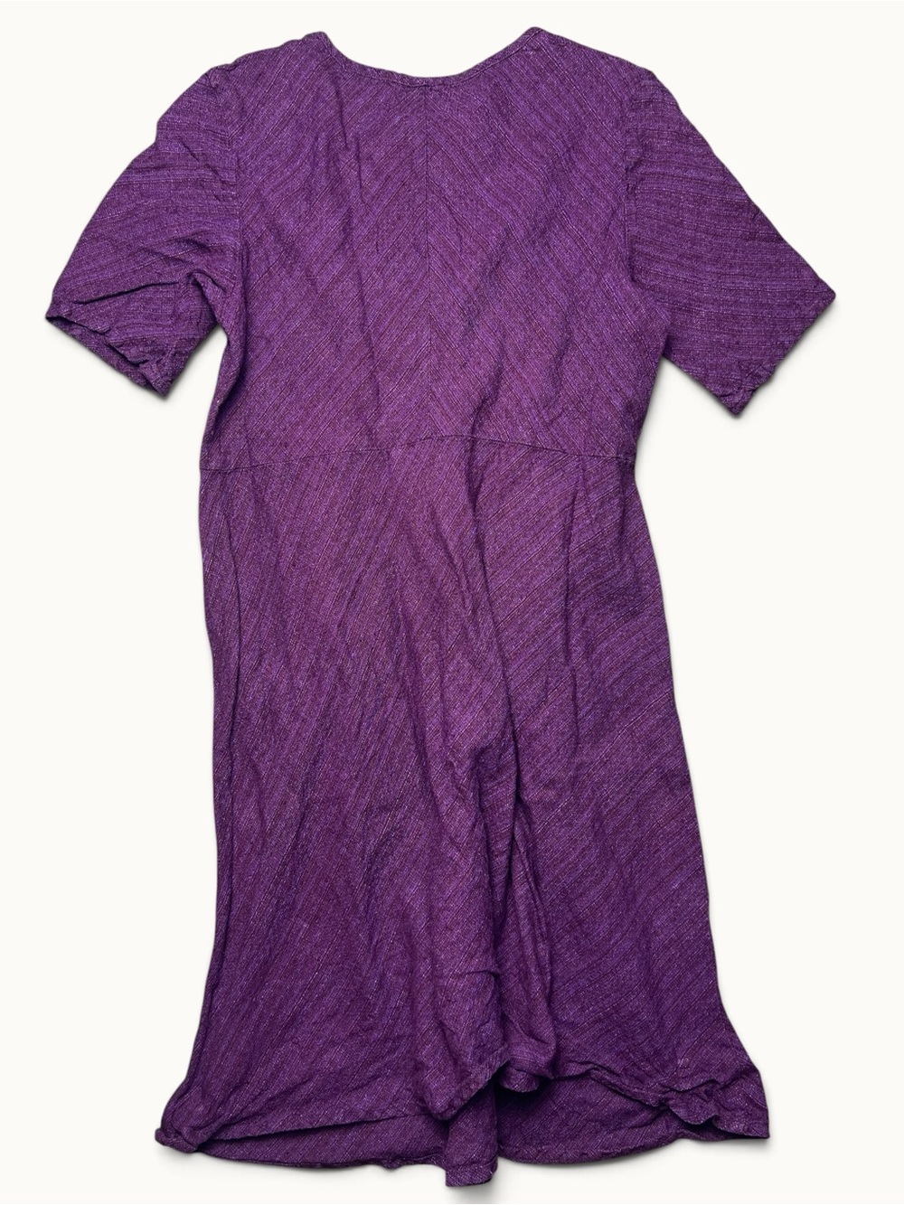 FLAX by Jeanne Engelhart Purple 100% Linen Shift Dress Lagenlook M - Picture 3 of 6
